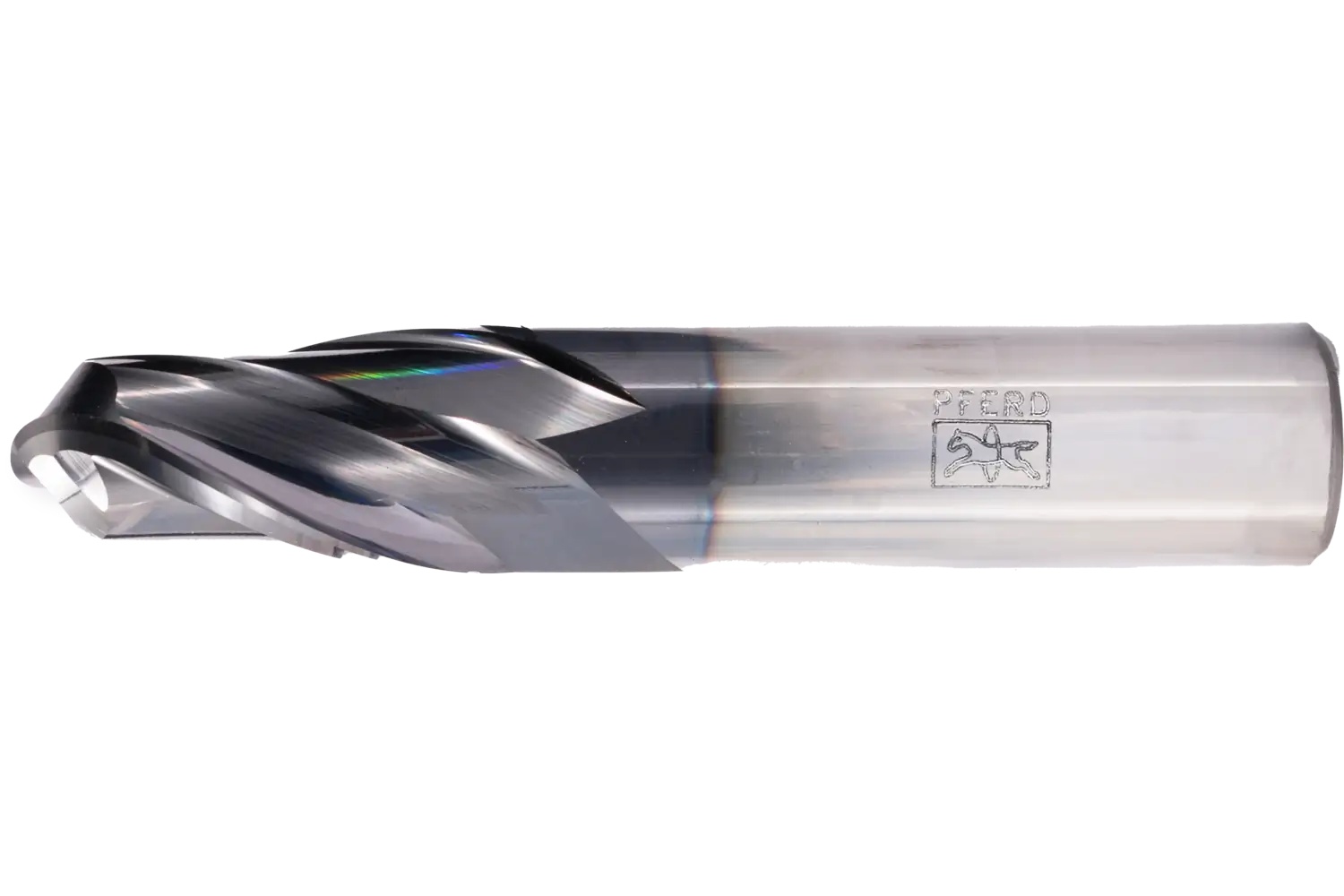 Picture of Pferd Ball Nose End Mill, 2 flutes, 3/4" Dia, 1-1/2" APMX, 4" OAL, cylindrical shank